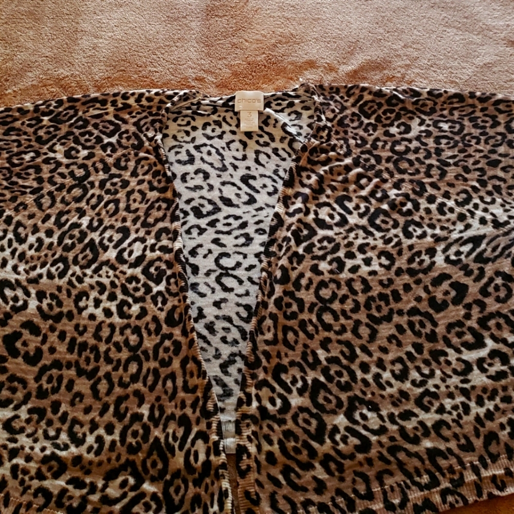 Chicos Leopard Print Shrug